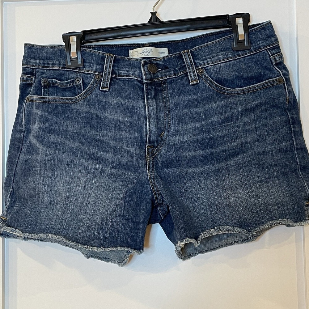 Womens Levis‎ Levi Strauss Jeans Denim Shorts Hot Pants Cut Offs Raw Edge Boho 8